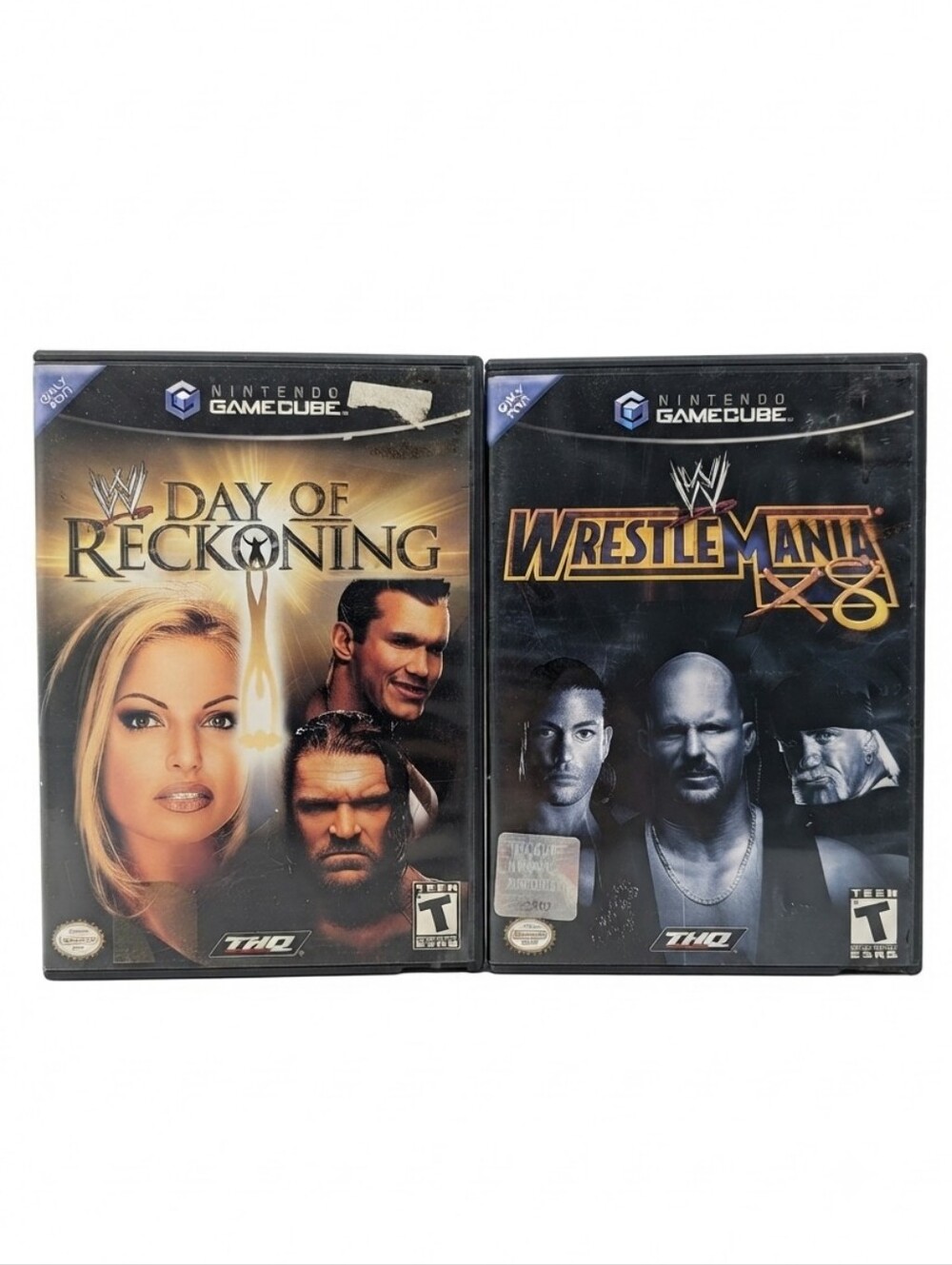 GameCube Wrestling Combo x2: Day Of Reckoning, WrestleMania X8 (WWF, WWE) TESTED